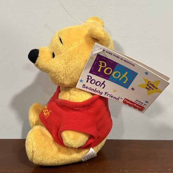 Disney Winnie the Pooh Bean Bag Friend Plush Red Shirt 6" Mattel Tags - Picture 3 of 7